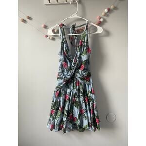 Everly Floral Criss Cross Sleeveless Mini Dress